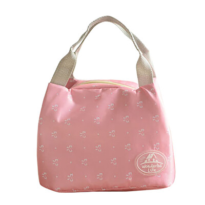 

JPGIF Insulated Cold Canvas Stripe Picnic Carry Case Thermal Portable Lunch Bag