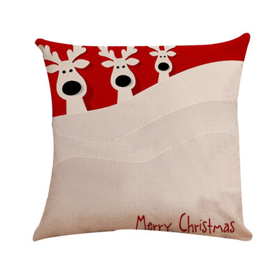 

Tailored Xmas Cotton Pillow Case Linen Cushion Cover Merry Christmas Home Decoration