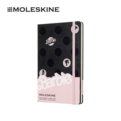 

Moleskine Barbie Notebook Business Office Conference Stationery Notepad Dot Pattern Hard Surface Large Horizontal Limited Edition