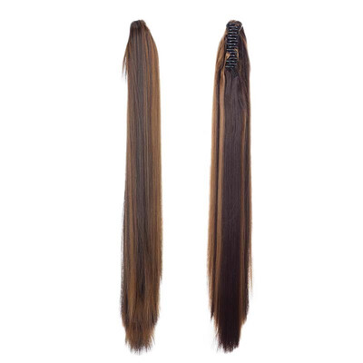 

Long Thick Claw Jaw Ponytail Big Straight Wave Clip in Pony Tail Hair Extension Extensions