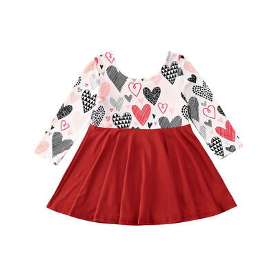 

Toddler Baby Girls Valentines Day Dress Outfit Long Sleeve Tops Dresses Clothes