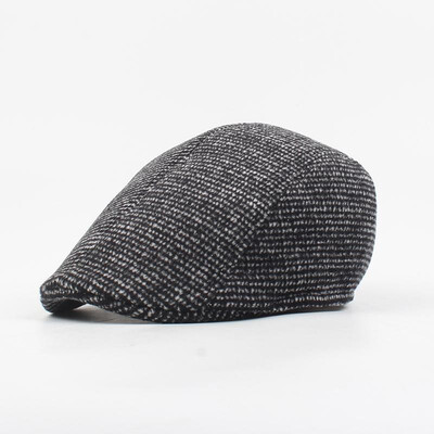 

Vintage Men Duckbill Cap Tweed Patterns Adjustable Autumn Winter Newsboy Hat Ivy Golf Cabbie Cap