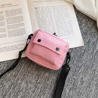 

2019 Fashion Girls Casual Women Teenage Schoolbags Children Cute Solid Print Cross-body Handbag Kids Canvas Shoulder Messenger
