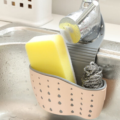 

Gobestart Useful Suction Cup Sink Shelf Soap Sponge Rack Kitchen Sucker Storage Tool