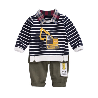 

Cotton Kids Long Sleeve Sweatshirt Blouse Trousers Fashion Pullover Tops Pants Outfits Infant Toddler Baby Boys Sets