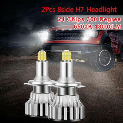 

2pcs Set H7 LED Car Headlight Light Bulb 360 Degree 120W For 12V-24V Vehicles US