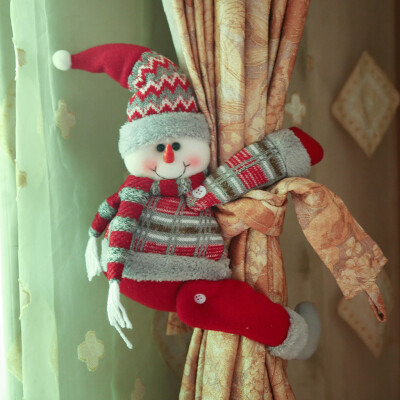 

Gobestart Christmas Santa Claus Doll Curtain Buckle Window Party Decor Gift Home