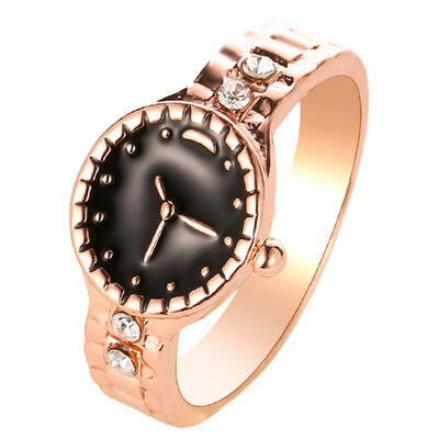 

New Creative Luxury Watch-Shaped Fashion Personality Couple Ring Exquisite Jewelry Gift Size 6-10