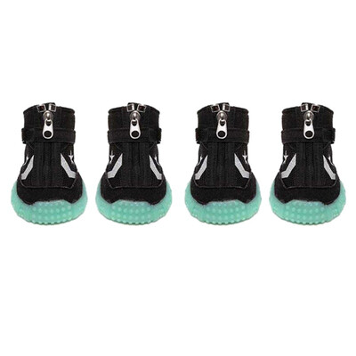 

4 PcsSets Luminous Pet Dogs Autumn Winter Reflective Boots Waterproof Warm Comfortable Shoes Dogs Paw Protector
