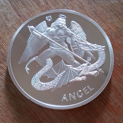 

40mm Angel Silver Plated Souvenir Coin Medal UK