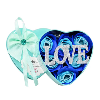 

Heart-Shaped Rose Soap Flower Romantic Valentines Day Petal Rose Flower Soap Wedding Decoration with Gift Box