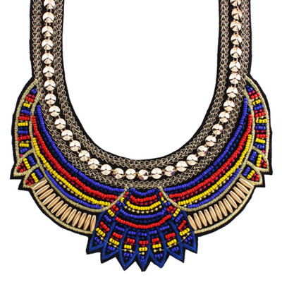 

Fake Collar National Wind Beaded New Pendant Necklace Embroidery Hand Made