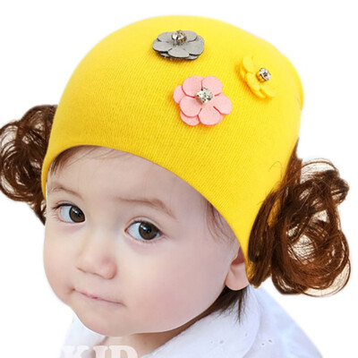 

Cute Kids Wig Hat Baby Boy Girls Cap Knit Earmuff Wig Caps Soft Autumn Winter Warm Hats Girl Hat Toddler Photography Accessories