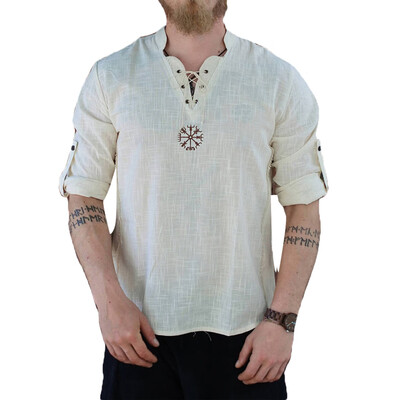 

Men T-Shirt Simple Casual Embroidery Long Sleeve Strap Pullover Tops Pure Color