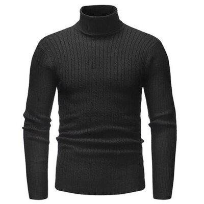 

Mens Knitted Slim Roll Turtle Neck Pullover Long Sleeve High Collar Warm Jumper Sweater Tops Plus Size