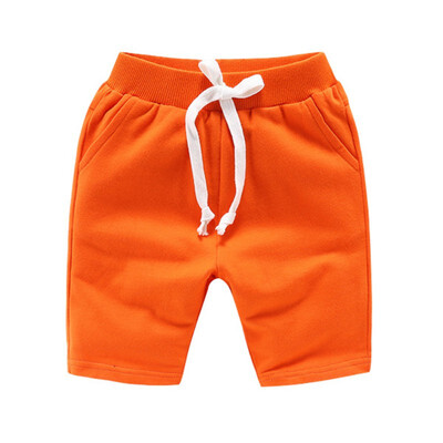 

1-6T Summer Hot Sale Baby Boy Casual Beach Pants Kids Solid Color Knee Pants Children Newly Fashion Drawstring Clothing