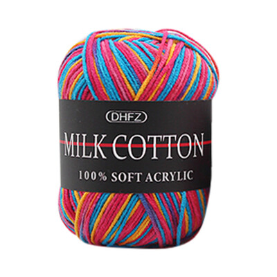 

Gobestart Colorful Hand Knitting 50g Knitting Crochet Milk Soft Baby Cotton Wool Yarn C
