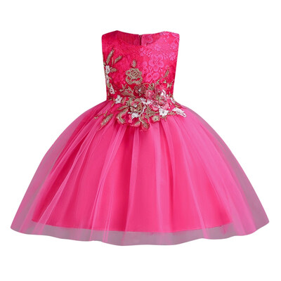 

1-12 Years Kids Dress for Girls Wedding Tulle Lace Long Girl Dress Elegant Princess Party Pageant Formal Gown for Teen Children