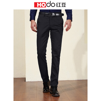 

Red bean Hodo mens casual pants men 2018 autumn&winter new fashion urban series Slim plus velvet thick casual pants B5 Navy 17082B 32