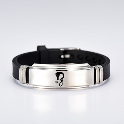 

Billie Eilish Engraved Bracelets Stainless Steel Silicone Charm Bracelets For Women Men Bracelets Fans Gift