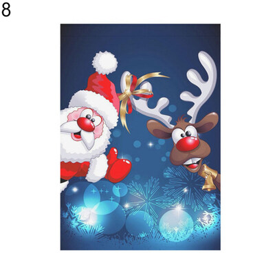 

30x45cm Merry Christmas Santa Claus Mini Garden Flag Xmas Party Banner Decor