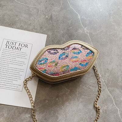

New Fashionable Creative Lip Style Small Shoulder Bag Kids Children Chain Bag Women Girl Mini Crossbody Bag Red Lip