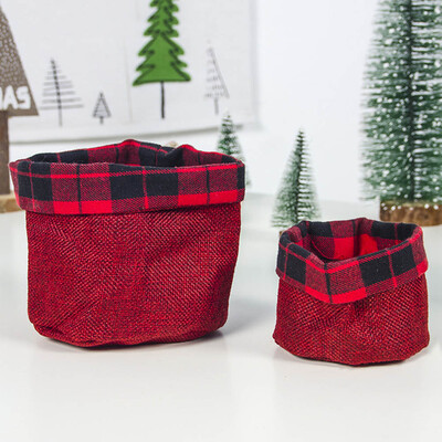 

2 Pcs Christmas Childrens Candy Basket Fabric Mini Storage Basket