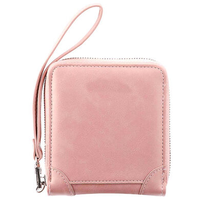 

Solid Color Women Multi Slots Short Wallet Faux Leather Wristlet Coin Purse