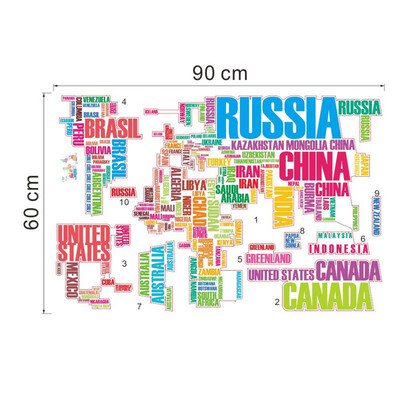 

DIY Art Vinyl World Map Wall Stickers Mural Home Decoration Wall Decals Wholesales CY1