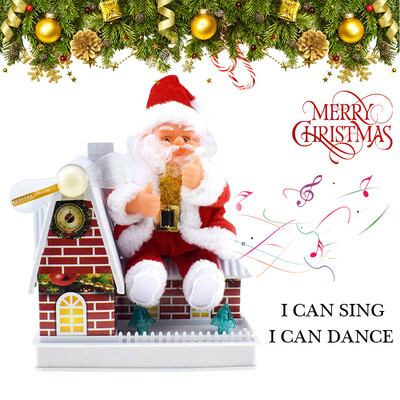 

〖Follure〗Christmas Decoration Santa Claus Electric Sing Ornament Toys With Cool Light