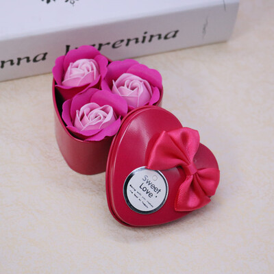 

Toponeto Heart Scented Bath Body Petal Rose Flower Soap Wedding Decoration Gift 3pc