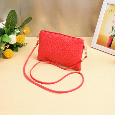 

Women Small Shoulder Bag PU Leather Crocodile Patten Zipper Crossbody Bag
