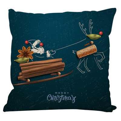 

Gobestart New Christmas Cotton Linen Pillow Case Sofa Cushion Cover Home Decor