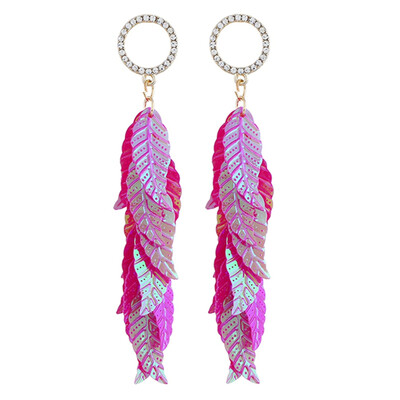 

Vintage Nordic Style Fluorescent Leaf Earring Temperament Wild Earrings For Women Girls Anniversary Wedding Party Jewelry Charms