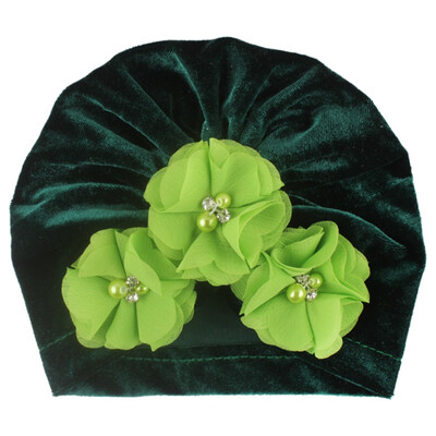 

New Autumn Soft Cute Newborn Baby Pearl Design Girls Caps Infant Casual Hat Turban Elastic Cap