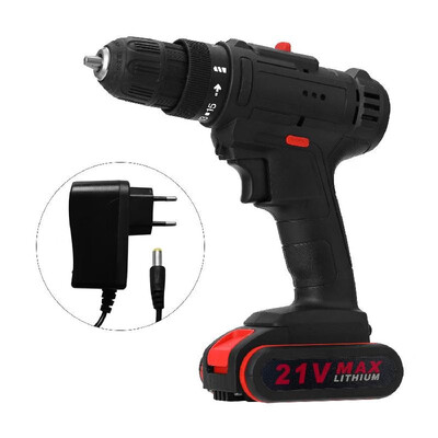 

21V Multifunctional Electric Impact Cordless Drill High-power Lithium Battery Wireless Rechargeable Hand Drills Home DIY Electric