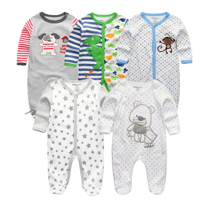 

Kiddiezoom 5PCS Baby Rompers Long Sleeve Baby Girls Clothes Clothing Sets Bodysuits Baby Boys Clothes Outwear Newborn Babywear