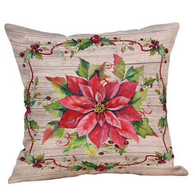 

Tailored Cotton Linen Christmas Tree Zipper Closure Pillow Case Throw Cushion Cover Home