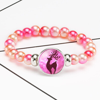 

Creative Cartoon Elk Santa Gem Retractable Beaded Bracelet Christmas Gift