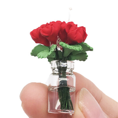 

Tailored Mini Dollhouse Miniature Green Plant Rose in Pot Fairy Garden Accessory