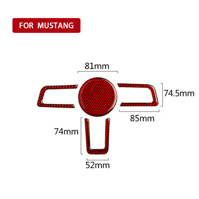 

Carbon Fiber Style Steering Wheel Frame Decor Sticker Trim 4PC For Ford Mustang
