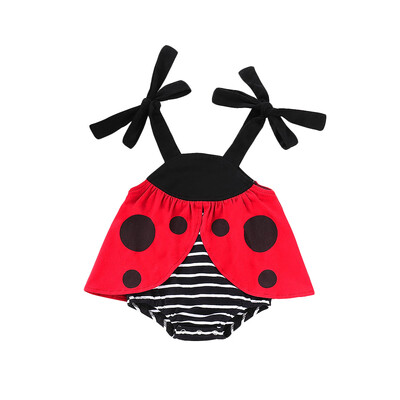 

Newborn Boy Girl Strap Ladybird Romper Jumpsuit Outfits Sunsuit Clothes