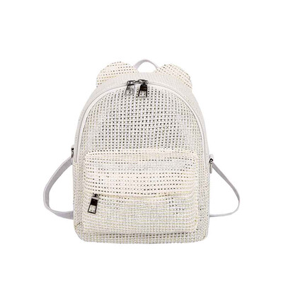 

Tailored Women 2019 New Straw Bag Fashion Woven Bag Mini Backpack Casual Shoulder Bag