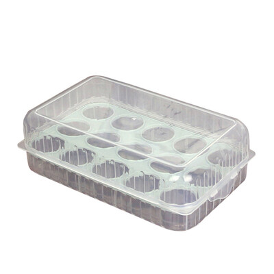

Refrigerator 15 Grids Eggs Storage Box Holder Clear Container Case Organizer