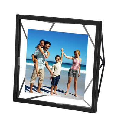 

Gobestart Geometric Metal Square Photo Frame With Frame 6×6Inch BlackGold Feature 100 b