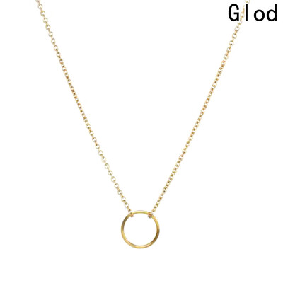 

Double Chain Circle Necklace Alloy Plated Gold&Silver Pendant Necklace Clavicle Chains Necklace Women Jewelry
