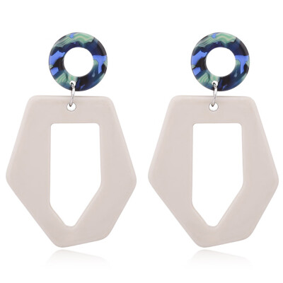 

Geometric Women Dangle Drop Hook Acrylic Ear Stud Earrings