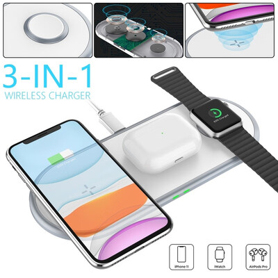 

2020 Smart 3 in 1 Wireless Fast Charger Wireless Charging Dock for IPhone Iwatch Airpods Headphones