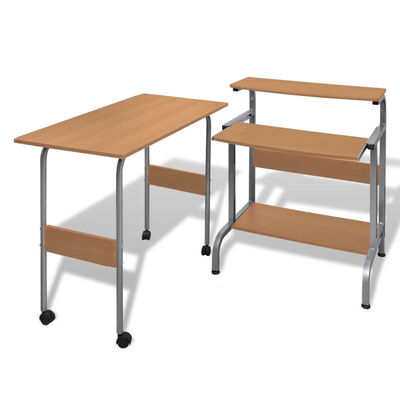 

Computer Desk Adjustable Workstation Brown