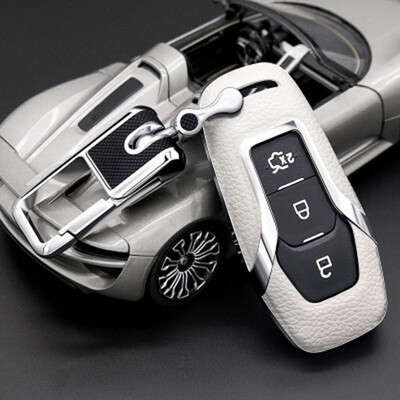 

Car Accessories Top Layer Leather Car Key Case Keychain For Ford 15-17 EDGE13-16 new Mondeo 20L16-17 Explorer 23 T